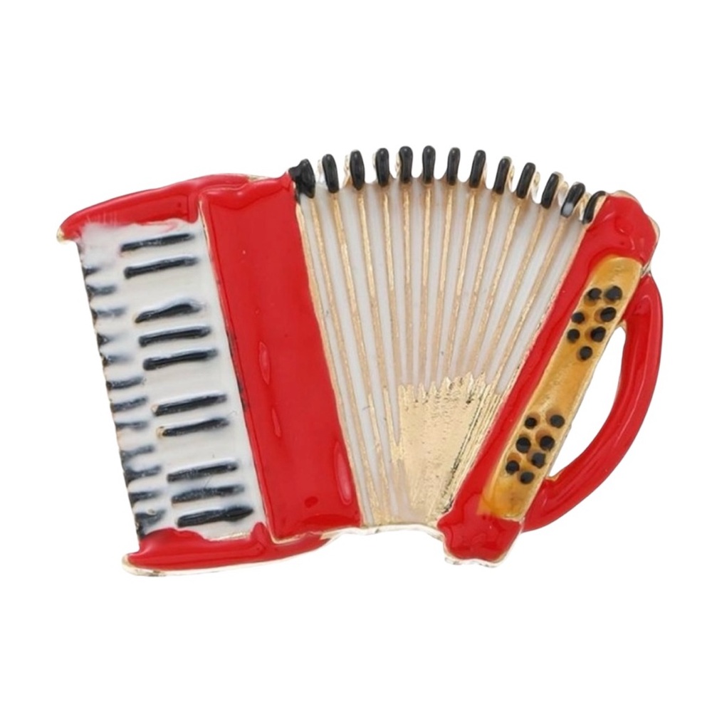 Accordion Red Brooch Coat Pin - Picture 1 of 4